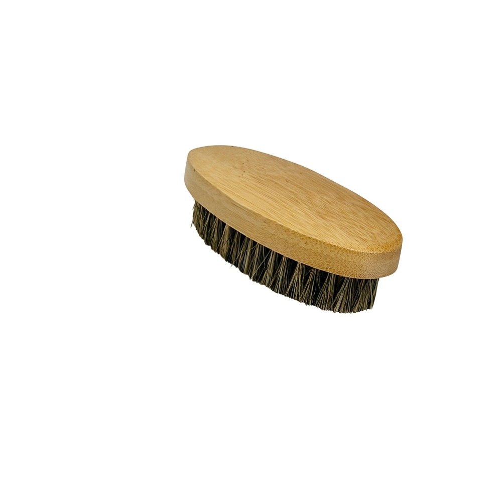Natural‎ Bamboo Beard Brush | Men Oval Wooden Handle Boar Bristle Style Grooming